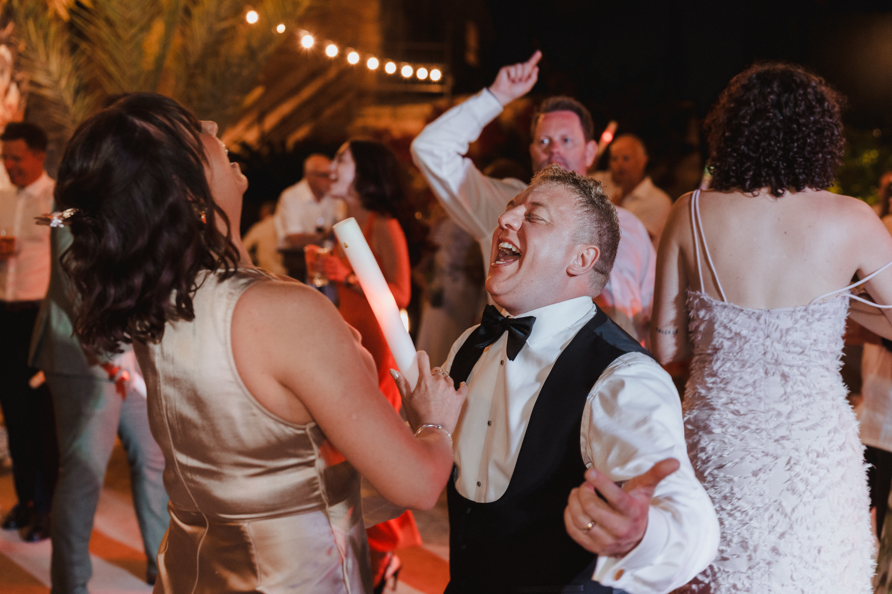 Groom dancing and having fun during wedding party at Finca Son Mir Mallorca captured by Photos by Ville